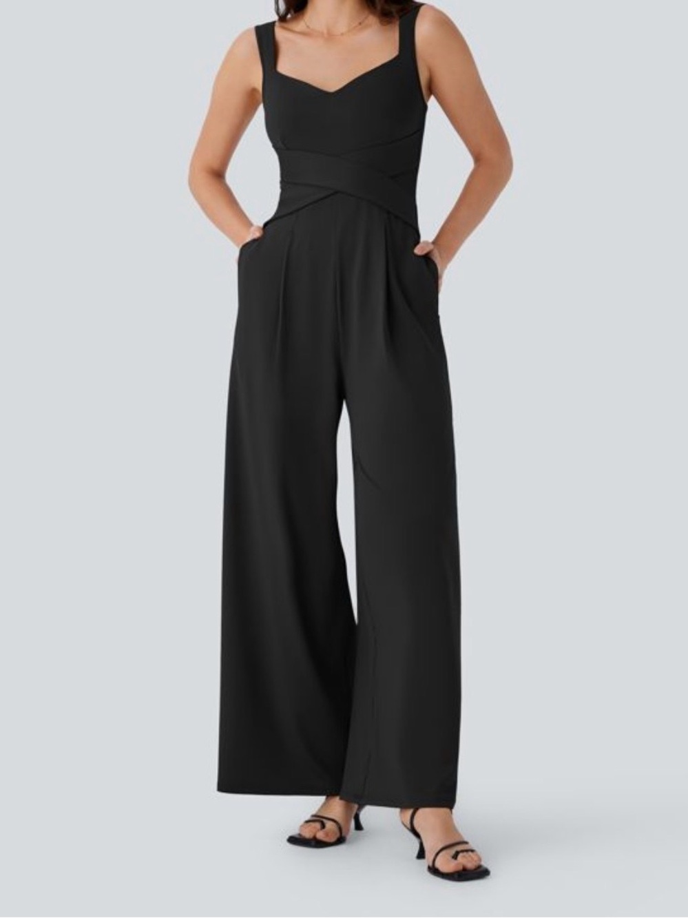 Halara U-Back Sleeveless Jumpsuit with Pockets NWT